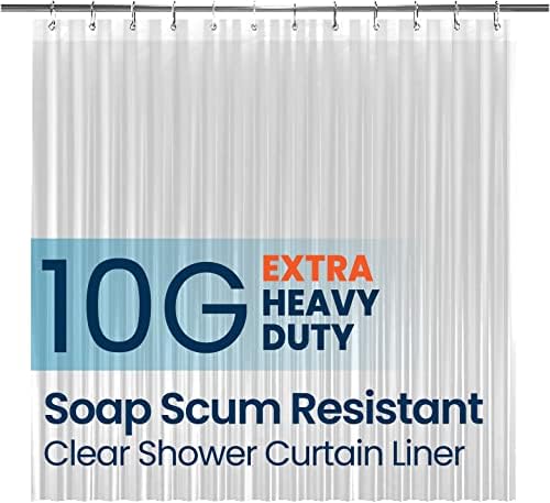LiBa Shower Curtain PEVA 8G, 72x72 Inch Waterproof Clear