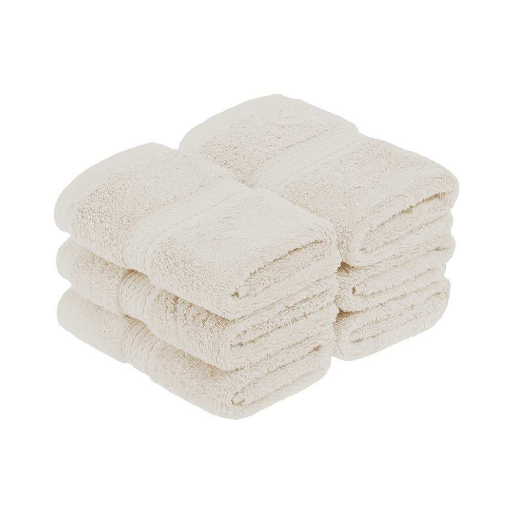 SUPERIOR Egyptian Cotton Plush & Absorbent, Hand Towel Set of 4, Cream