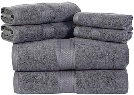 HILLFAIR 100% Cotton 24 Piece Bath Towels Set for Bathroom - Ocean Blue