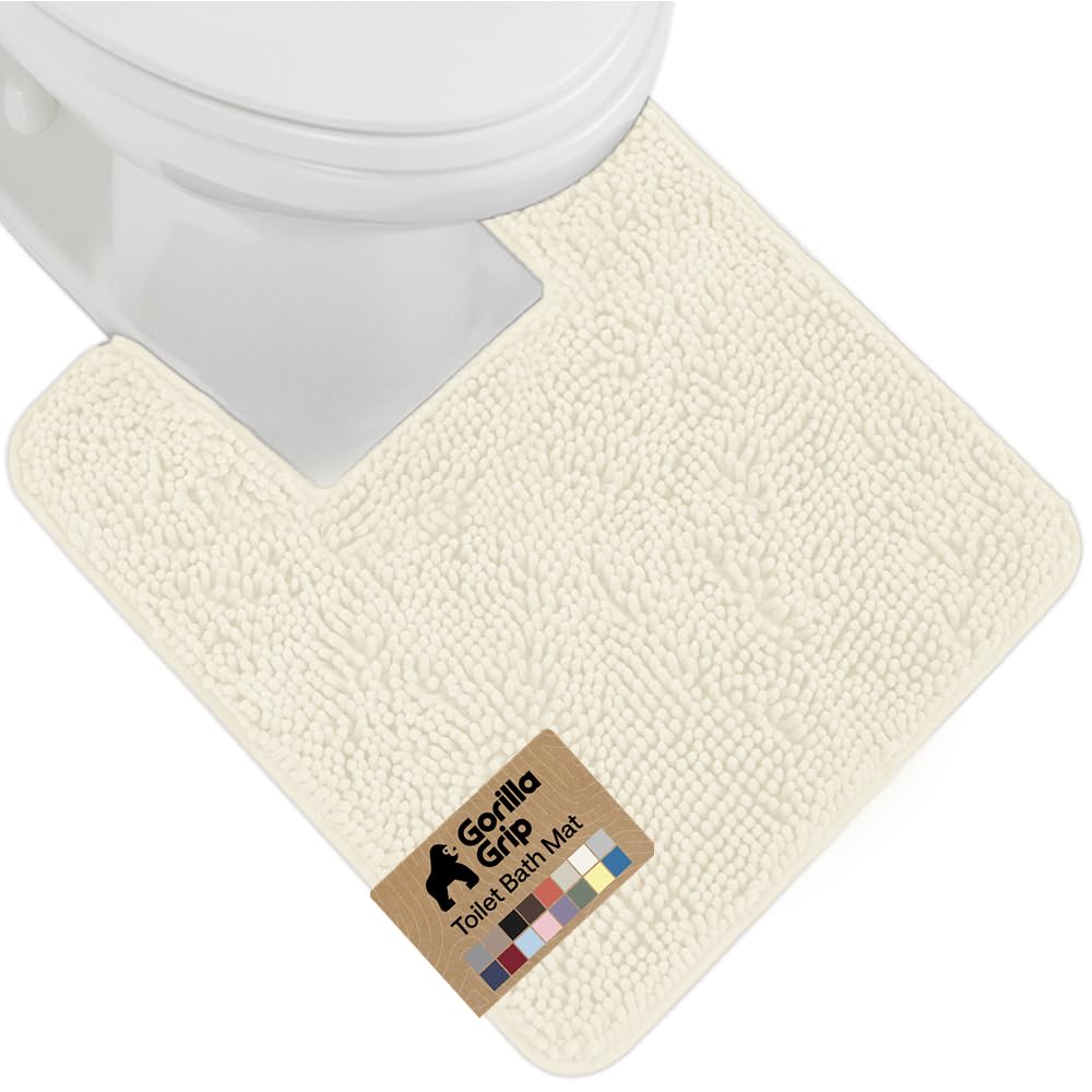 GORILLA GRIP Bath Rug Mat for Bathroom, Absorbent Chenille 24x17 Sage Green