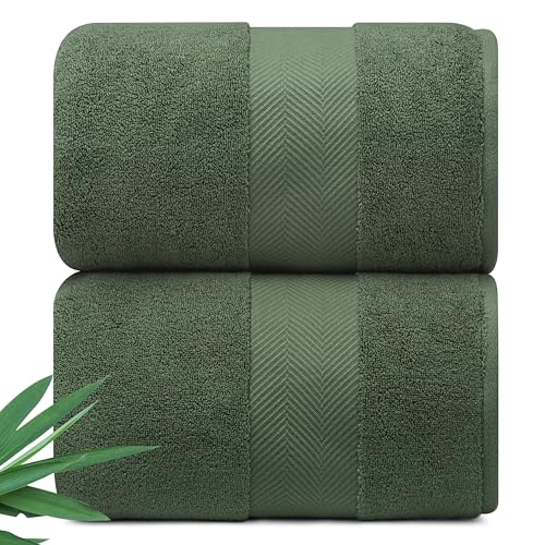 Luxury Viscose from Bamboo Bath Towels, Ultra Soft Set of 6, Eucalyptus
