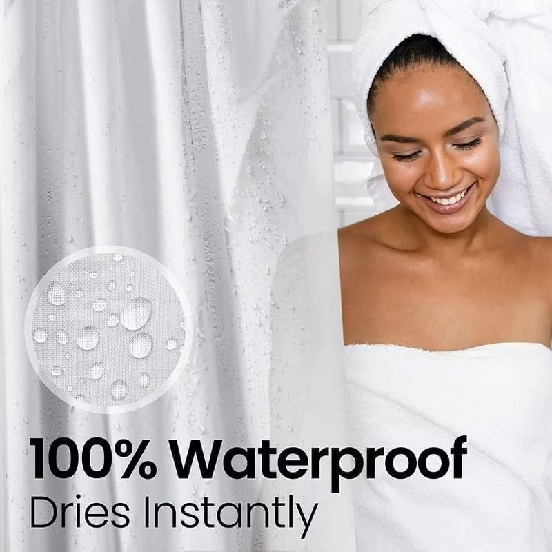 LiBa Shower Curtain PEVA 8G, 72x72 Inch Waterproof Frosted