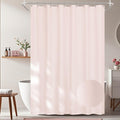 Seenus Baby Pink Ruffle Shower Curtain with Waterproof TPU Backed, Soft Microfiber Lovely French Ruched Shower Curtain, 72 x 72 Inch Bathroom 2 in 1 Washable Fabric Shower Curtain with TPU Lining