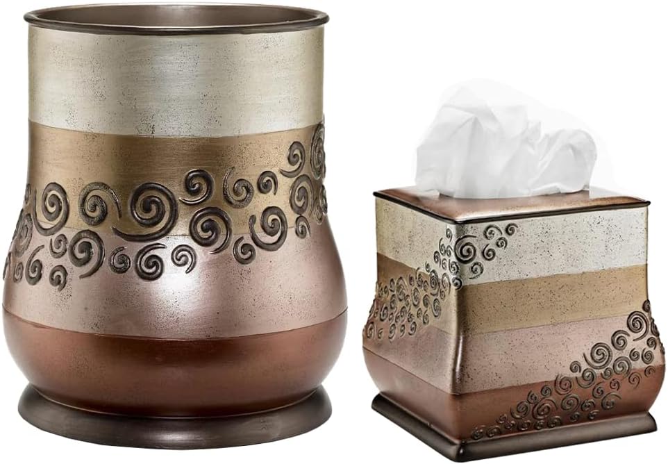 Zahari Home Spindle Modern Bathroom Towel Set - 3 Piece Bath, Hand, and Wash Towels - Classic Luxury Contemporary Decor - Beautiful Gold Unique Design Bath Ensemble