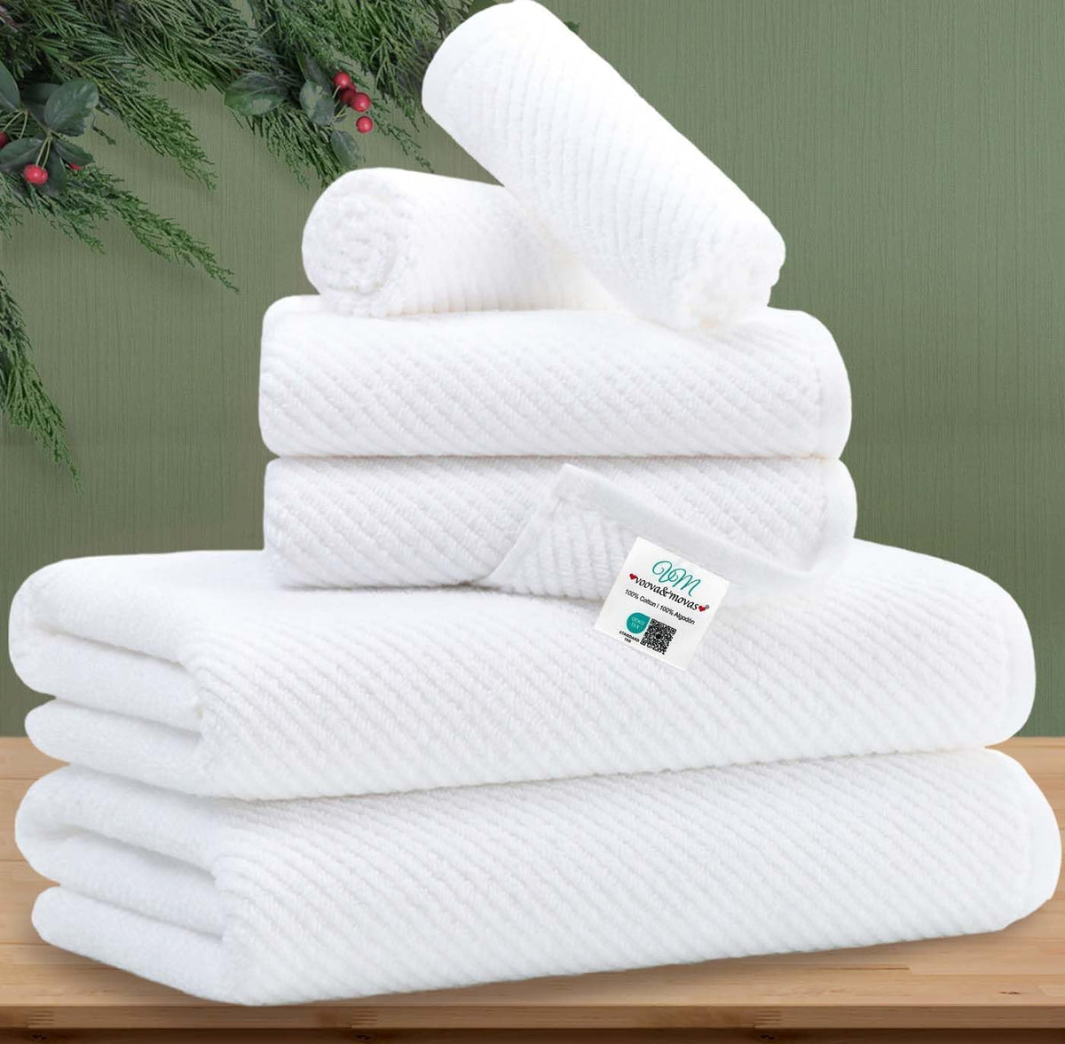 VOOVA & MOVAS Hand Towels for Barthroom, 18x28 in, Soft, Deep Turquoise
