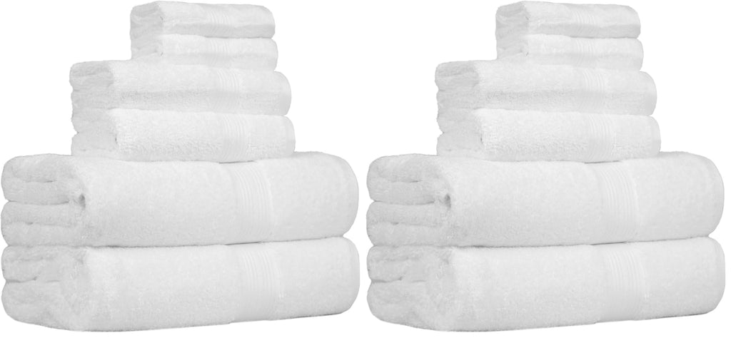 Amazon Basics 6-Piece Fade-Resistant 100% Cotton Towel Set for Bathroom, Soft and Absorbent, 2 Bath Towels, 2 Hand Towels, 2 Washcloths, Gray