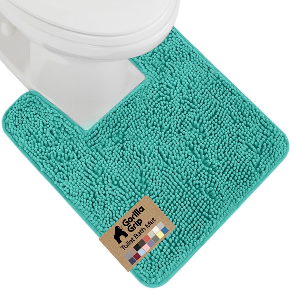 GORILLA GRIP Bath Rug Mat for Bathroom, Absorbent Chenille 24x17 Sage Green