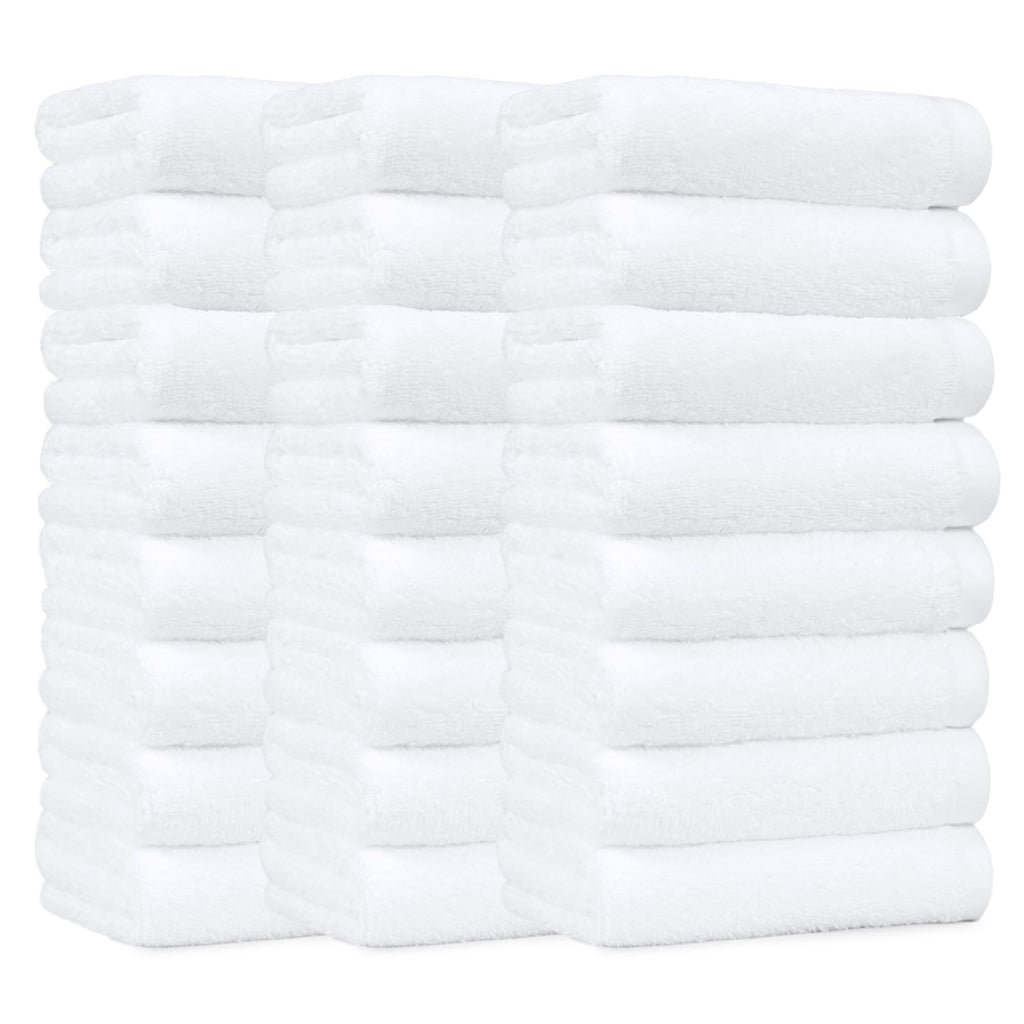 Amazon Basics Soft and Thick Cotton Hand Towels for Bath, Kitchen, Gym, 16 x 26 in, White, 12-Pack