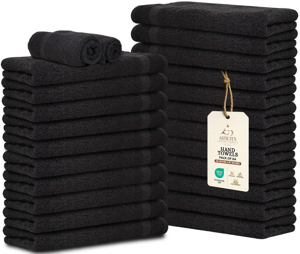 Bath Towels Pack of 6 – 24" x 48" – 100% Cotton Terry, Soft, Quick-Dry & Highly Absorbent – Navy Blue Towels for Bathroom, Spa, Gym, Hotel, Pool & Everyday Use