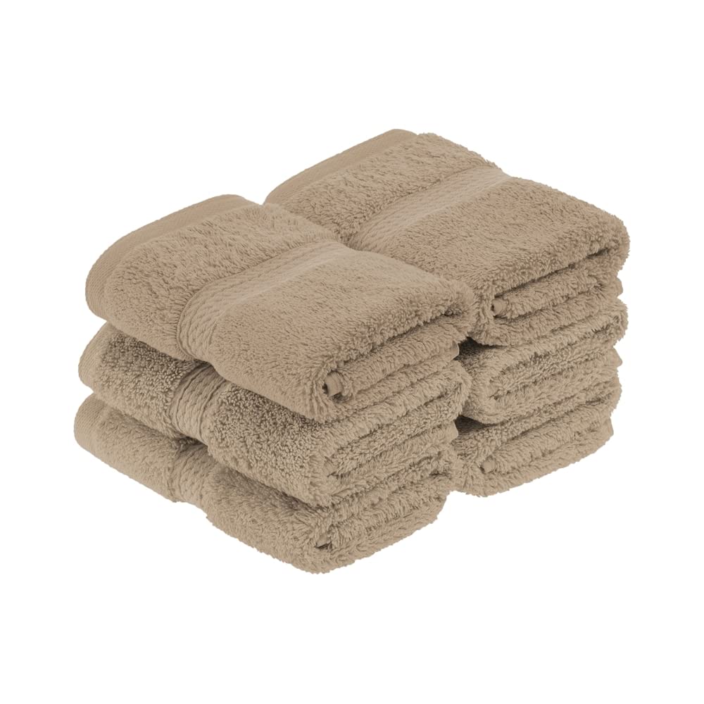 SUPERIOR Egyptian Cotton Plush & Absorbent, Hand Towel Set of 4, Cream