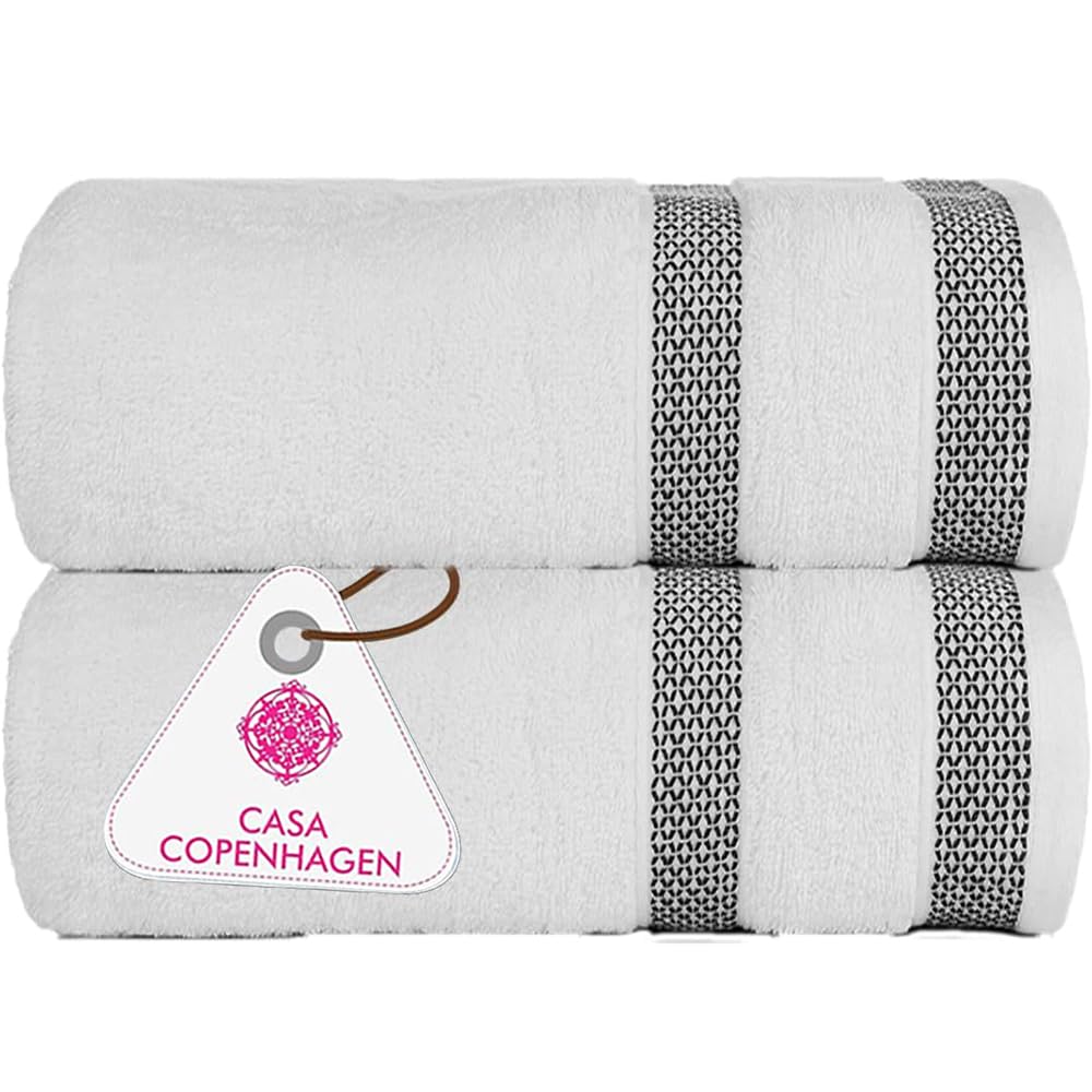 CASA COPENHAGEN 6pcs Bathroom Towel Gift Set, 600GSM, Dark Black