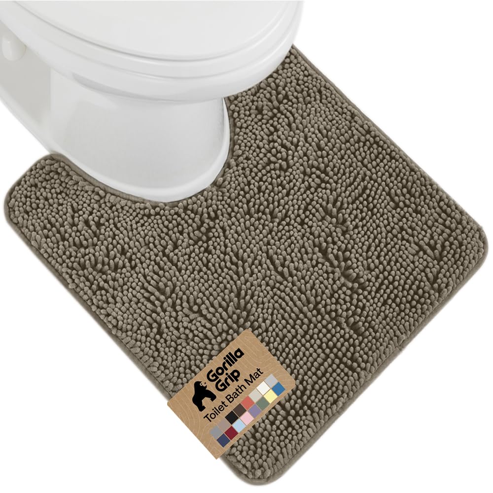 GORILLA GRIP Bath Rug Mat for Bathroom, Absorbent Chenille 24x17 Sage Green