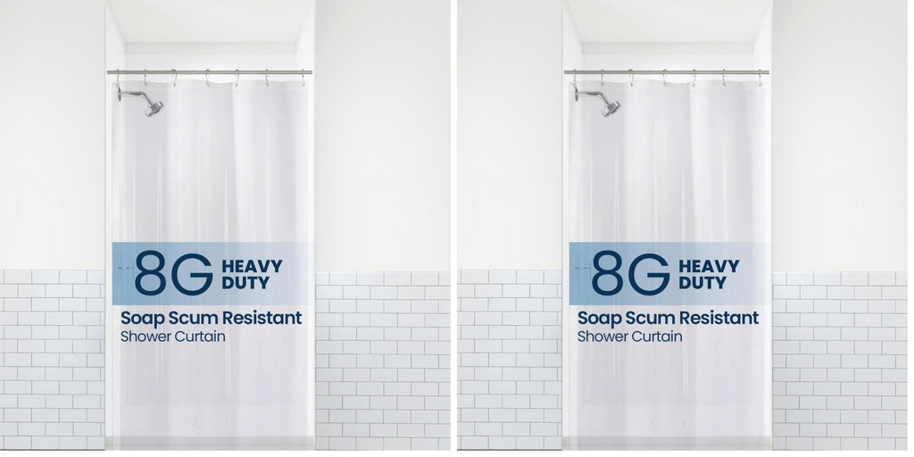 LiBa Shower Curtain PEVA 8G, 72x72 Inch Waterproof Frosted