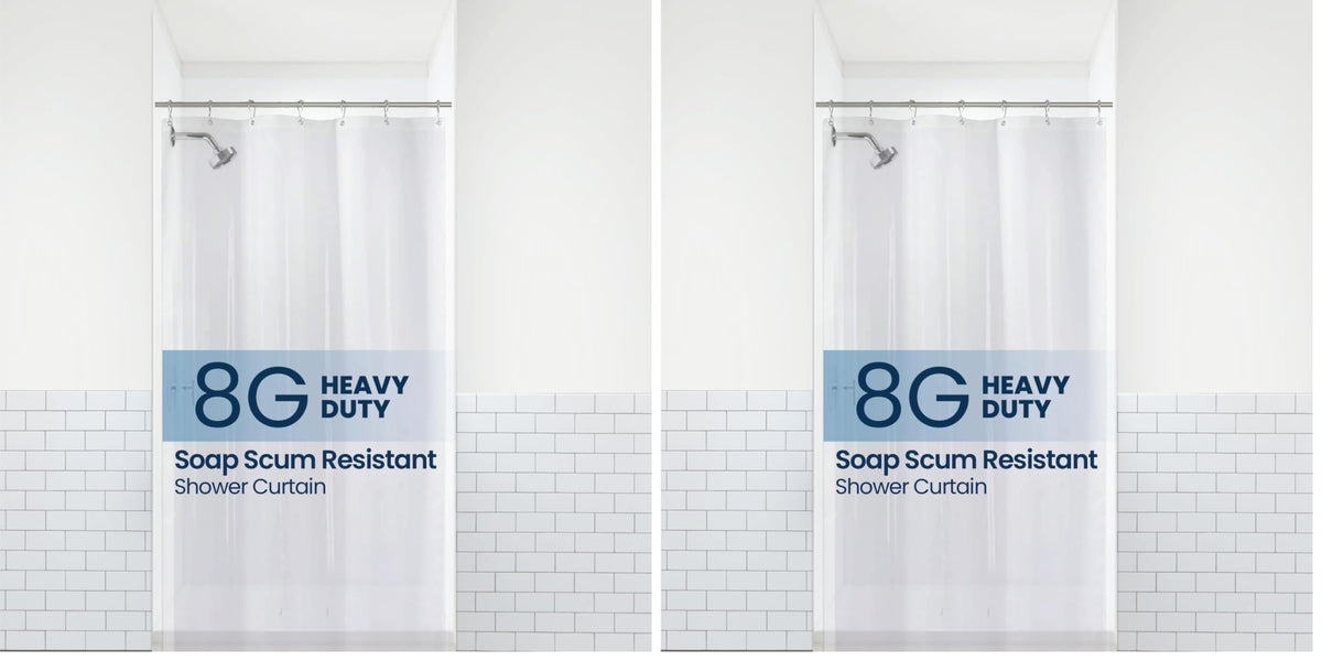 LiBa Shower Curtain PEVA 8G, 72x72 Inch Waterproof Clear