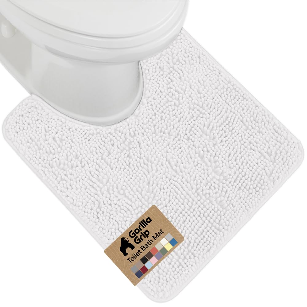 GORILLA GRIP Bath Rug Mat for Bathroom, Absorbent Chenille 24x17 Sage Green