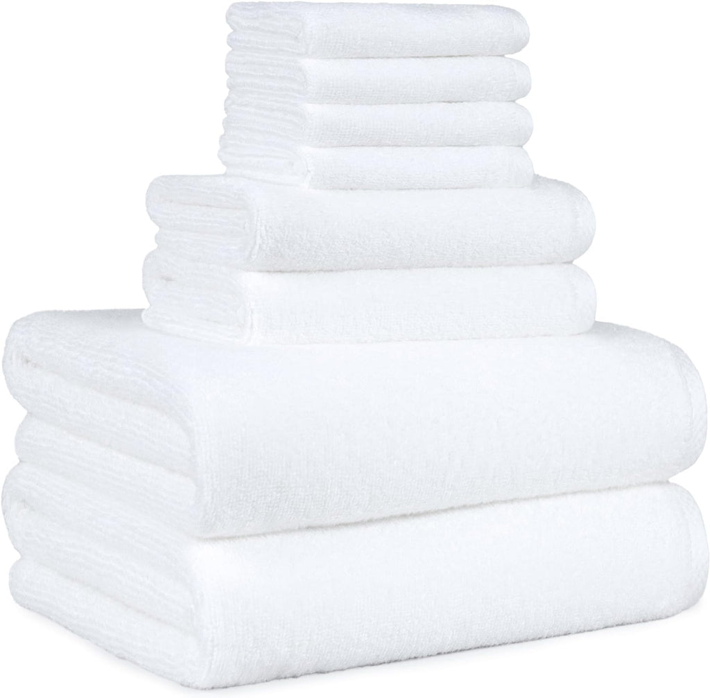 Amazon Basics Lightweight Quick-Dry Hand Towels, 100% Cotton, 28" x 16", Seafoam Green, 8-Pack