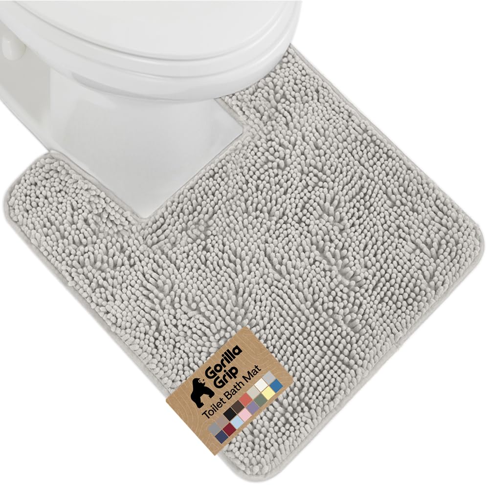 GORILLA GRIP Bath Rug Mat for Bathroom, Absorbent Chenille 24x17 Sage Green