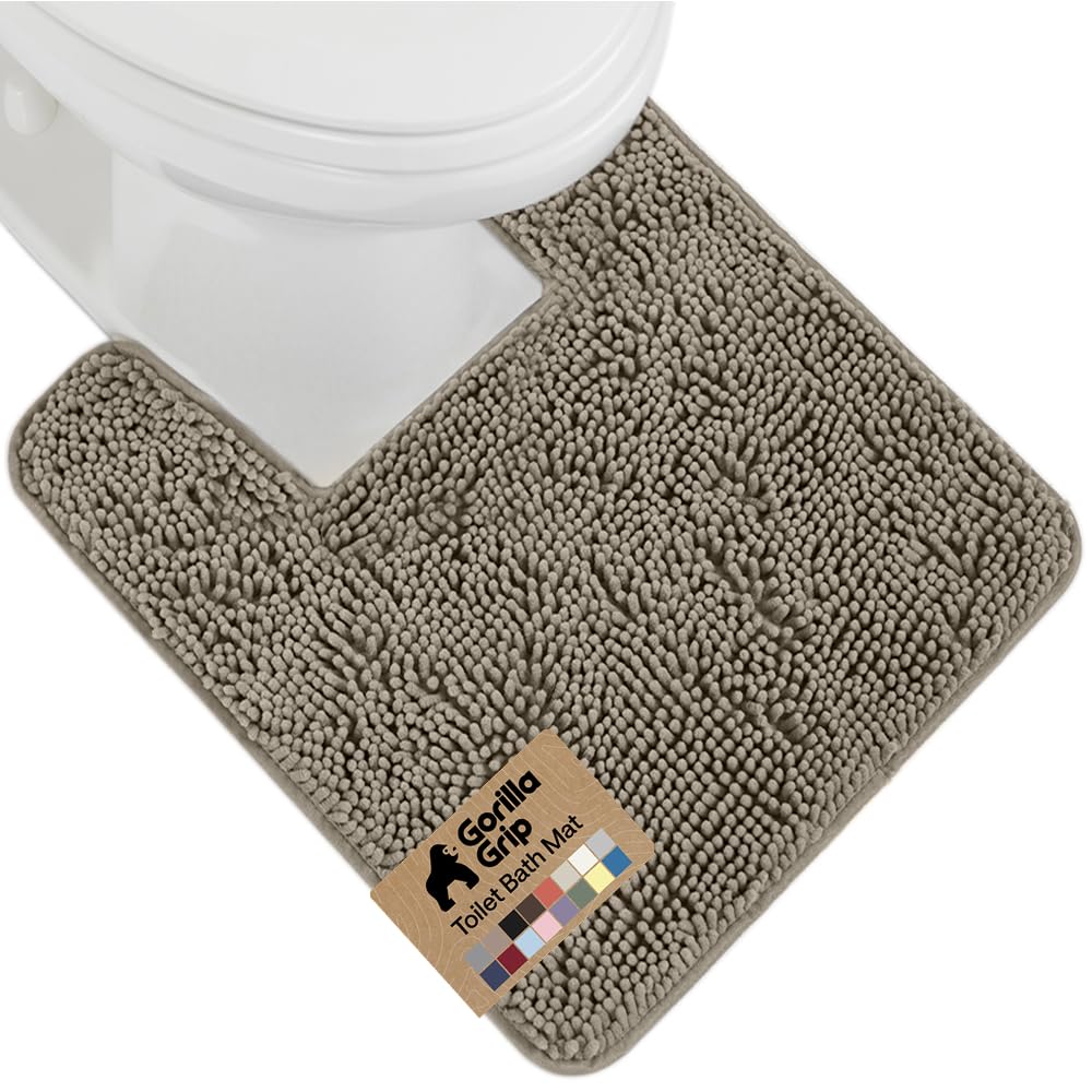 GORILLA GRIP Bath Rug Mat for Bathroom, Absorbent Chenille, 24x17 Blue