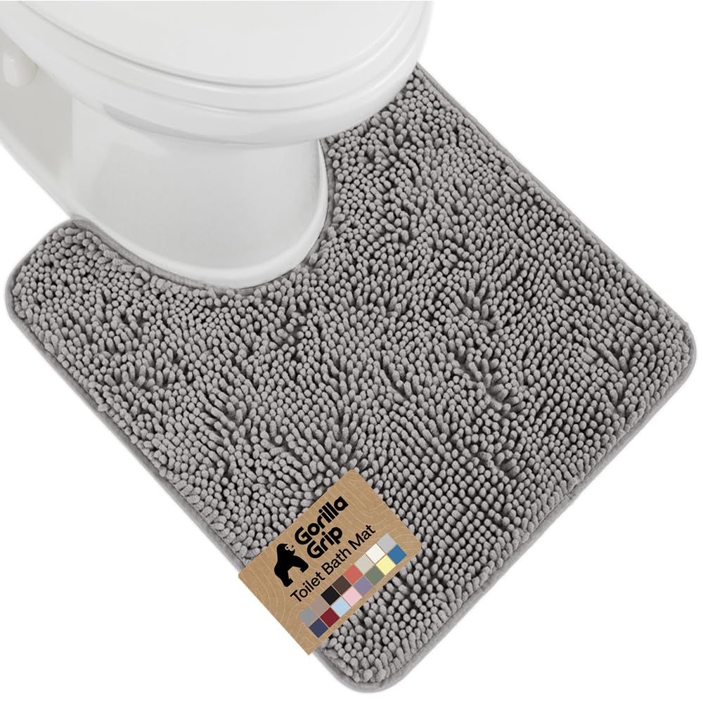 GORILLA GRIP Bath Rug Mat for Bathroom, Absorbent Chenille 24x17 Sage Green
