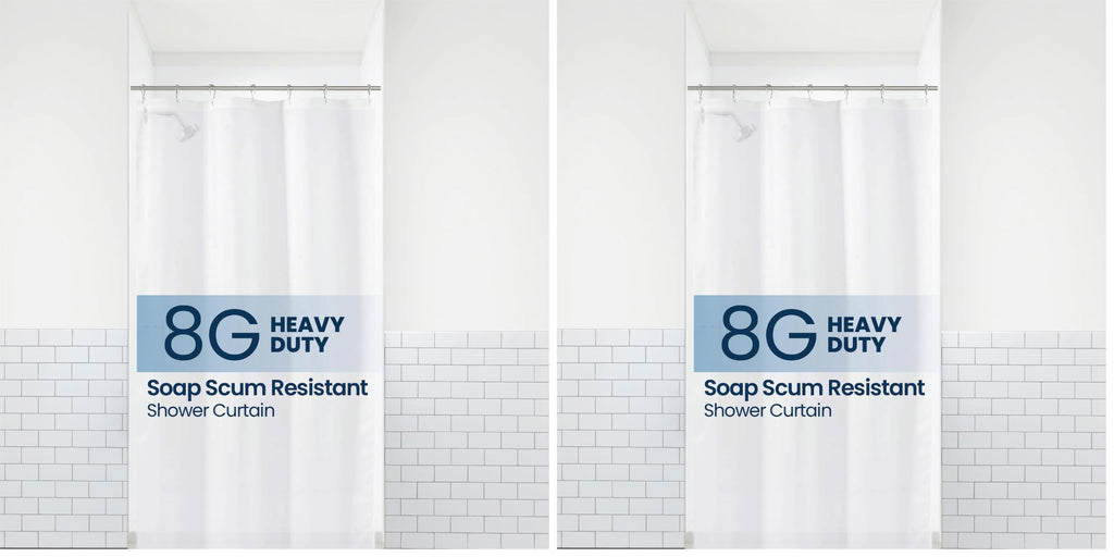 LiBa Shower Curtain PEVA 8G, 72x72 Inch Clear 2-Pack