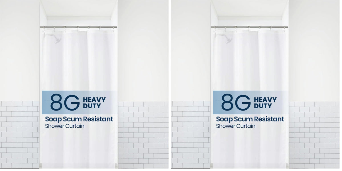 LiBa Shower Curtain PEVA 8G, 72x72 Inch Waterproof Clear