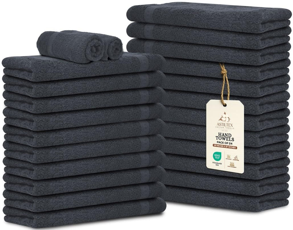 Bath Towels Pack of 6 – 24" x 48" – 100% Cotton Terry, Soft, Quick-Dry & Highly Absorbent – Navy Blue Towels for Bathroom, Spa, Gym, Hotel, Pool & Everyday Use