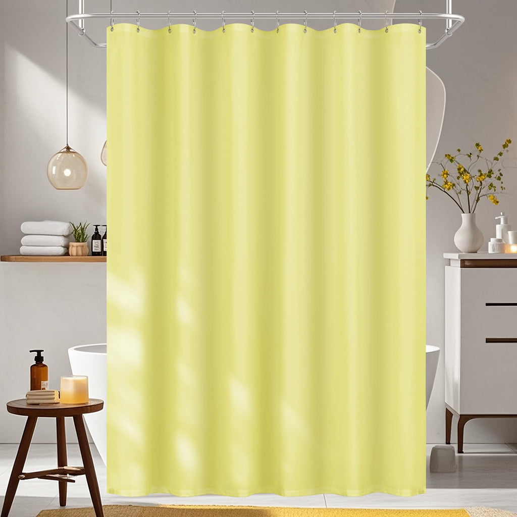 Seenus Baby Pink Ruffle Shower Curtain with Waterproof TPU Backed, Soft Microfiber Lovely French Ruched Shower Curtain, 72 x 72 Inch Bathroom 2 in 1 Washable Fabric Shower Curtain with TPU Lining