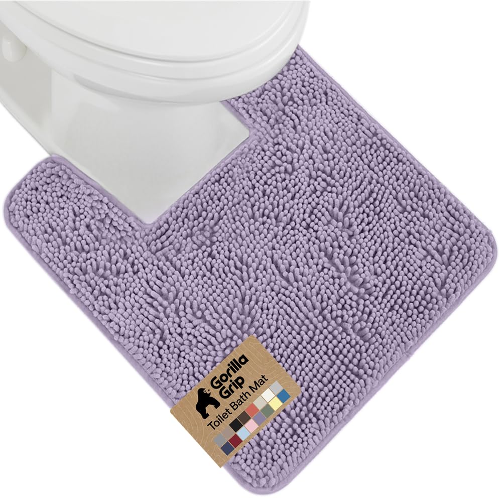 GORILLA GRIP Bath Rug Mat for Bathroom, Absorbent Chenille, 24x17 Blue