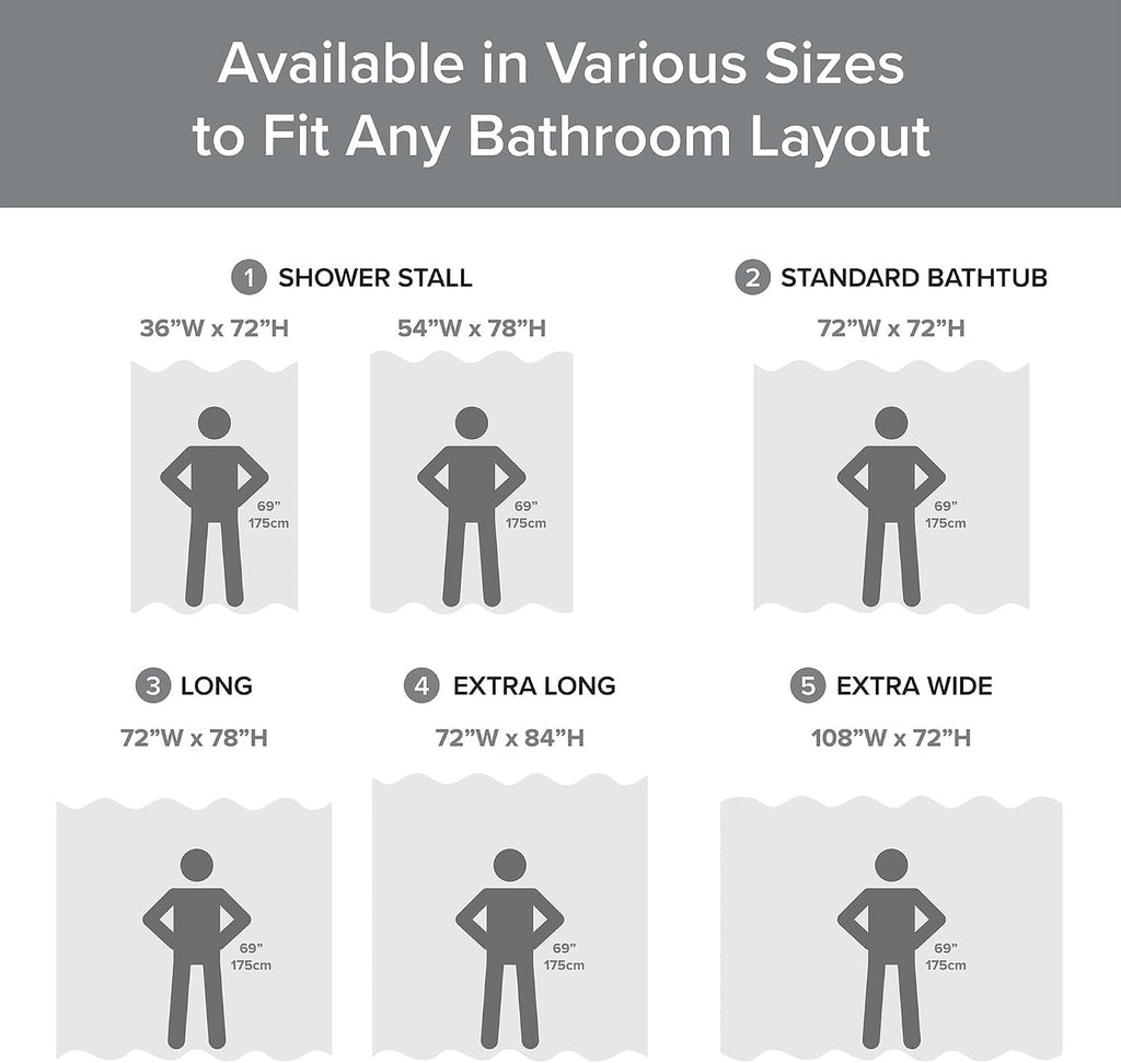 Madison Park Standard Shower Curtain for Bathroom, Grey Ombre, 72" x 72"