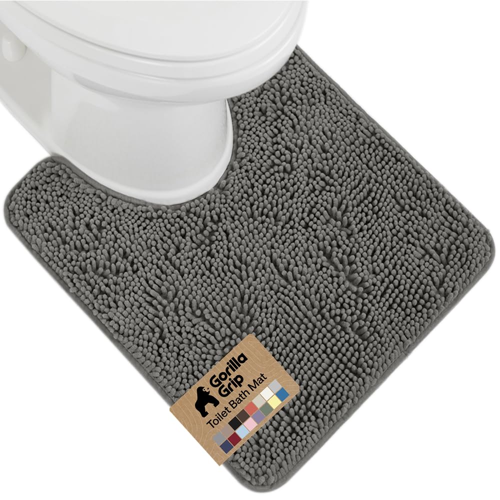 GORILLA GRIP Bath Rug Mat for Bathroom, Absorbent Chenille 24x17 Sage Green