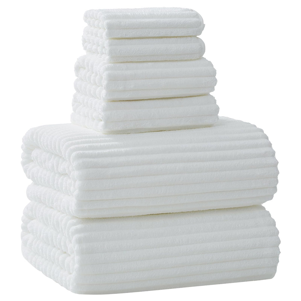 6 PC Bath Towel Set, 40"x80" Oversized Bath Sheets, Olive Green