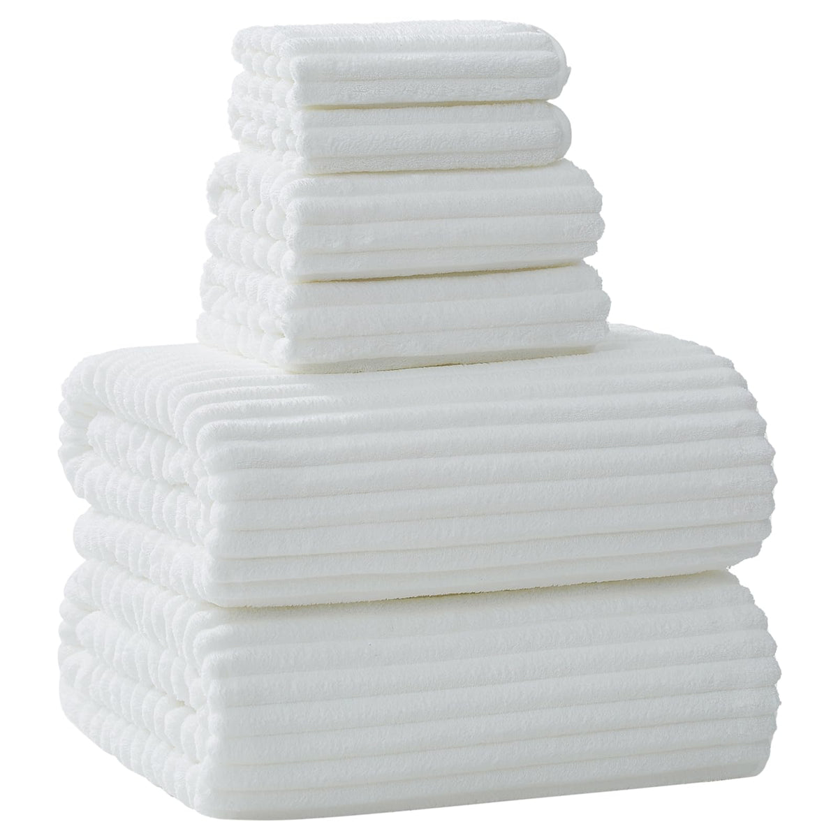 6 PC Bath Towel Set, 40"x80" Oversized Bath Sheets, Olive Green