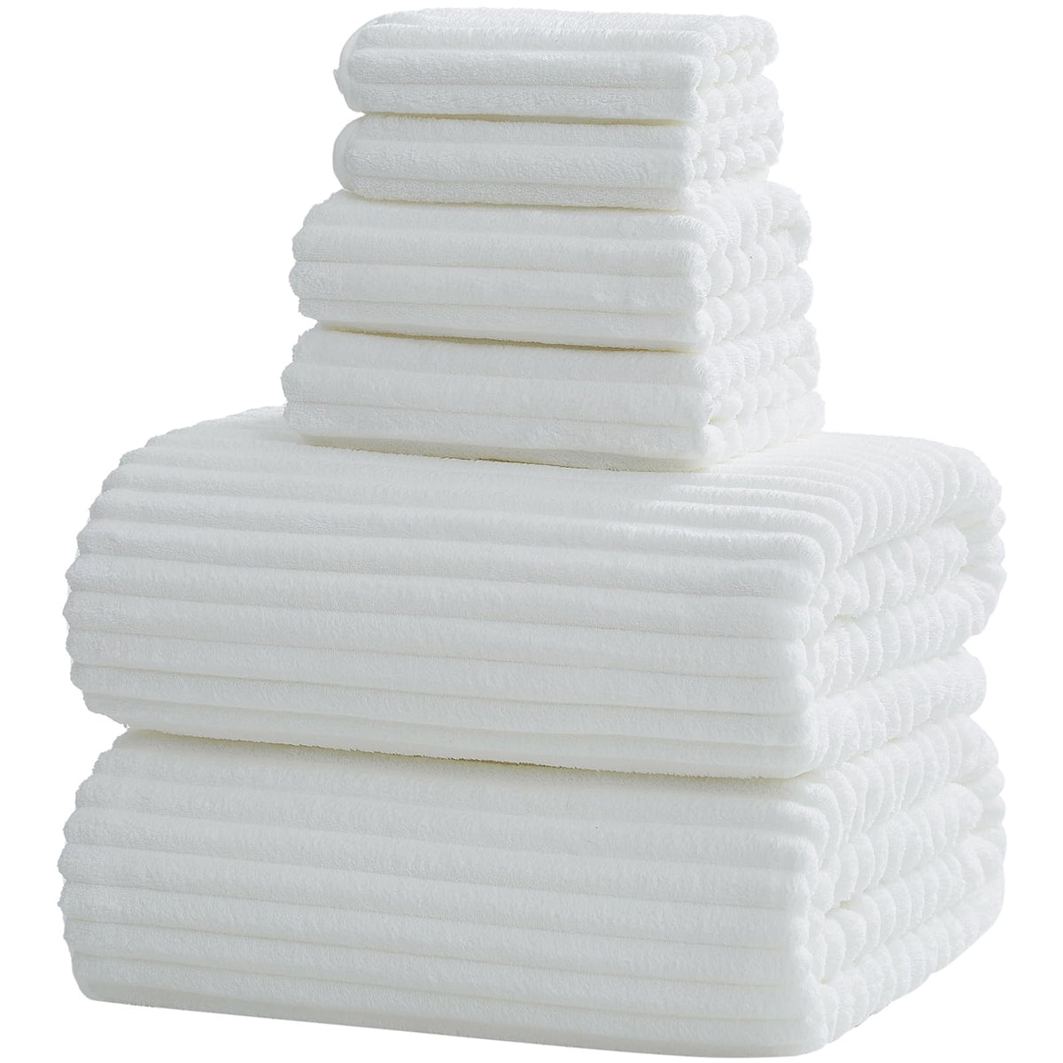 6 PC Bath Towel Set, 40"x80" Oversized Bath Sheets, Olive Green