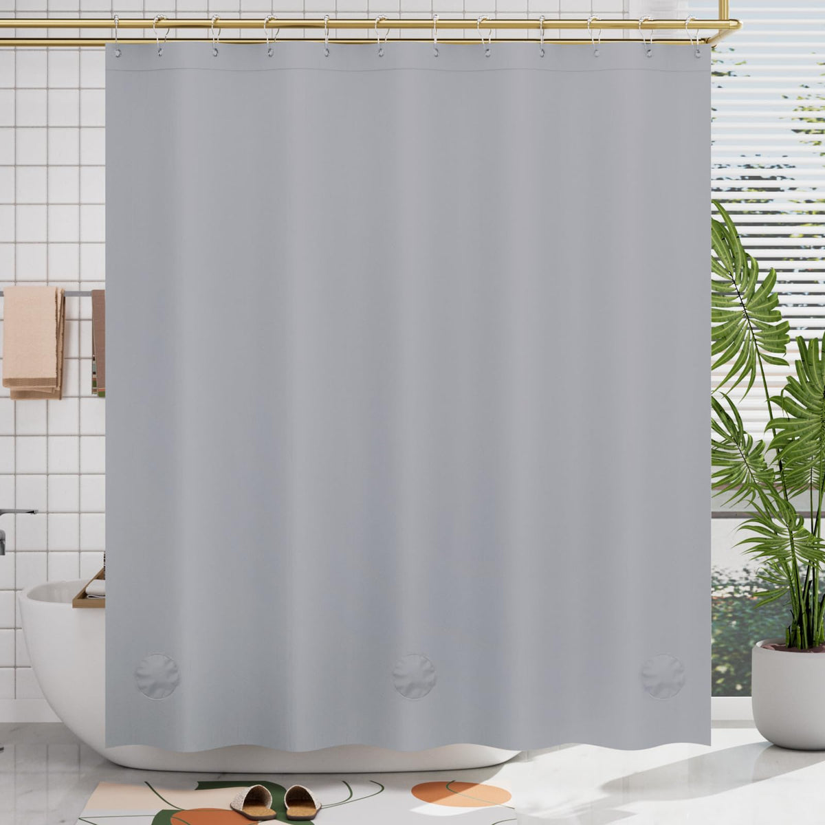 AmazerBath Plastic Shower Curtain Clear Premium PEVA, Clear Shower Curtain Heavy Duty 8G, Weighted Shower Curtains for Bathroom Accessories with 3 Big Stones and 12 Rustproof Grommets, 72x72 Inches