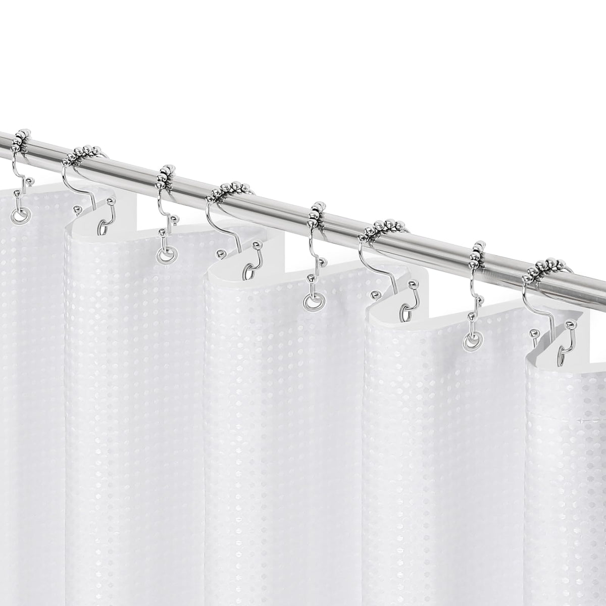 Gibelle Black Cloth-Textured Shower Curtain, Hotel Style, 72x72