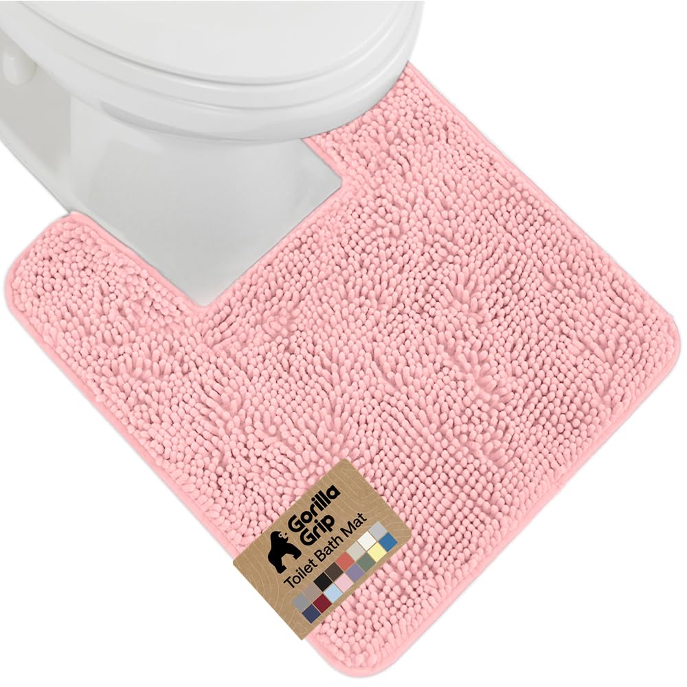 GORILLA GRIP Bath Rug Mat for Bathroom, Absorbent Chenille 24x17 Sage Green