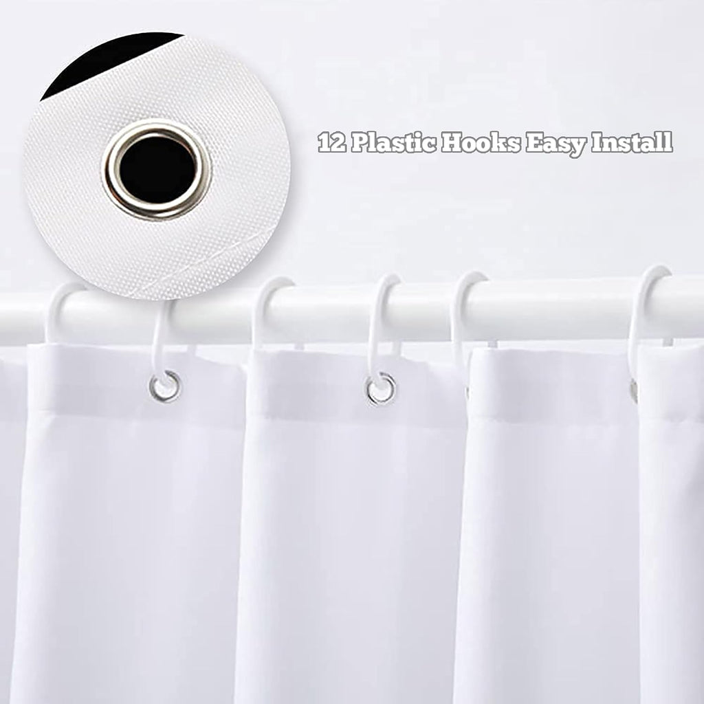 Black and White Shower Curtain 60Wx72H Abstract Modern Ombre for Bathroom