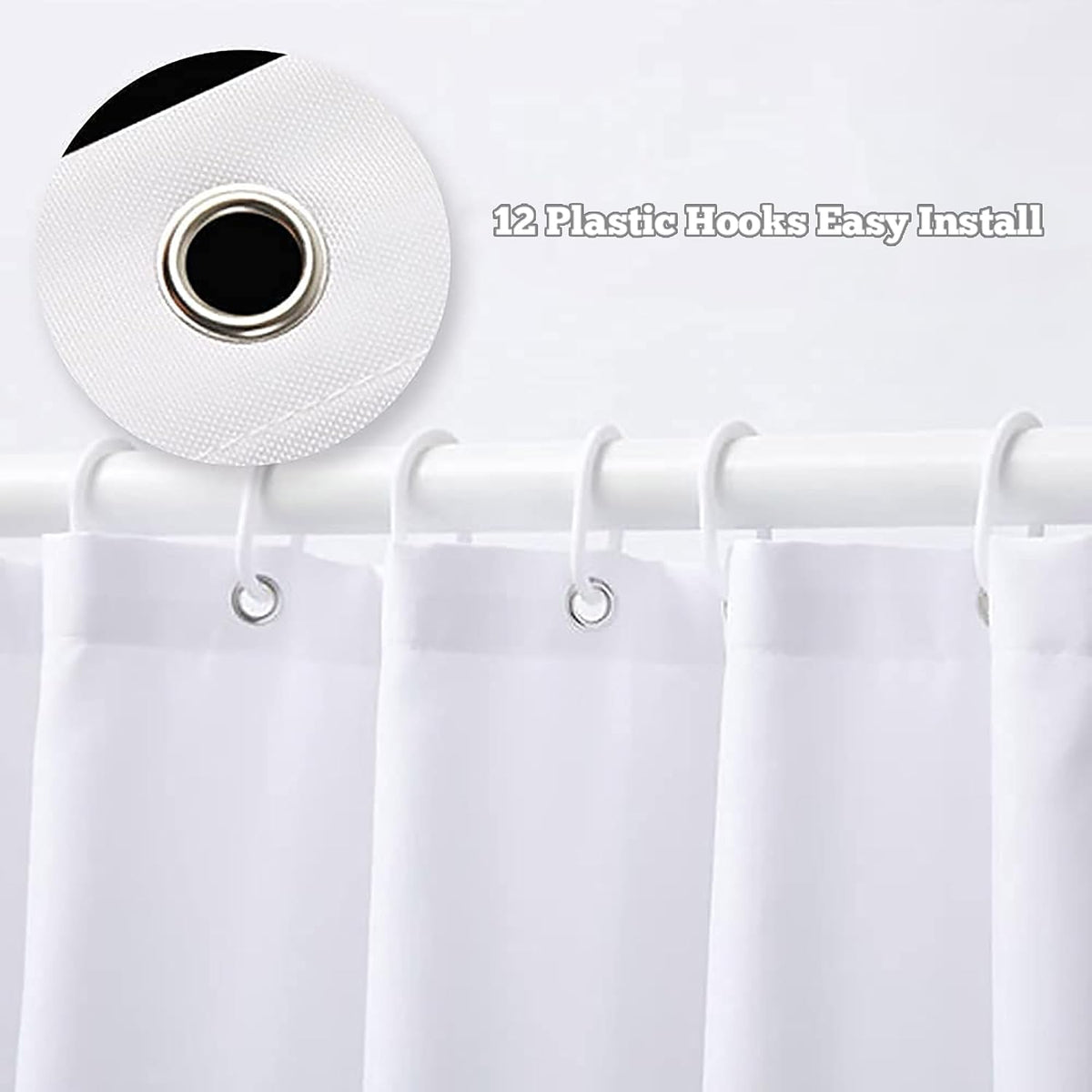 Black and White Shower Curtain 60Wx72H Abstract Modern Ombre for Bathroom