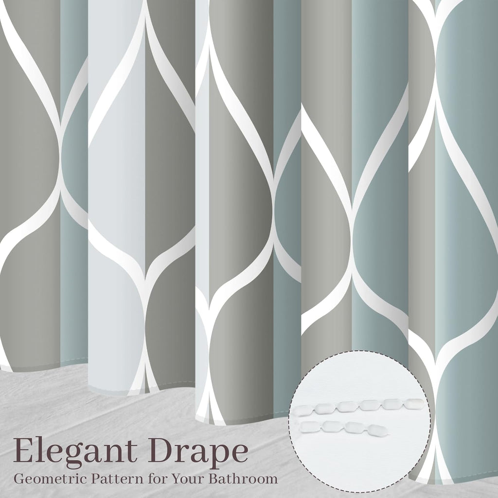 Gelbchu Grey Blend Geometric Shower Curtain for Bathroom, 72x72 Inch