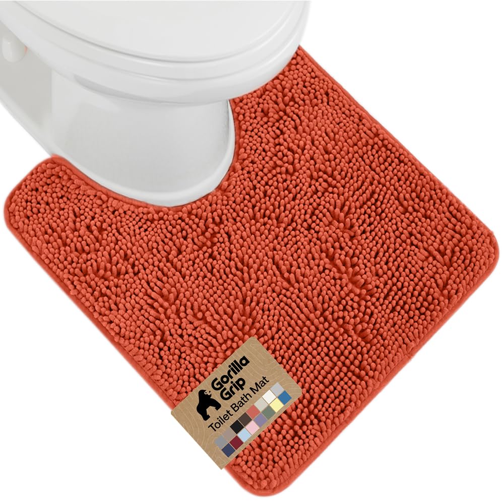 GORILLA GRIP Bath Rug Mat for Bathroom, Absorbent Chenille 24x17 Sage Green