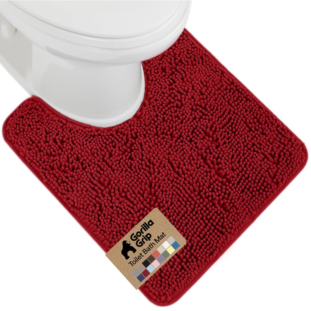 GORILLA GRIP Bath Rug Mat for Bathroom, Absorbent Chenille 24x17 Sage Green