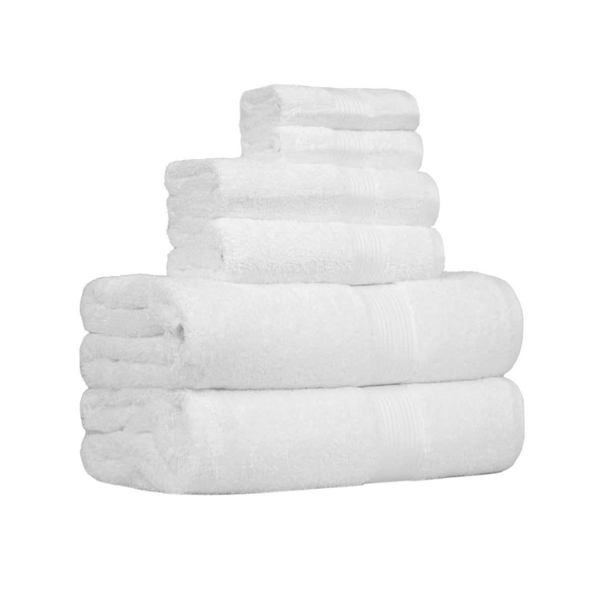 Amazon Basics 6-Piece Fade-Resistant 100% Cotton Towel Set for Bathroom, Soft and Absorbent, 2 Bath Towels, 2 Hand Towels, 2 Washcloths, Gray