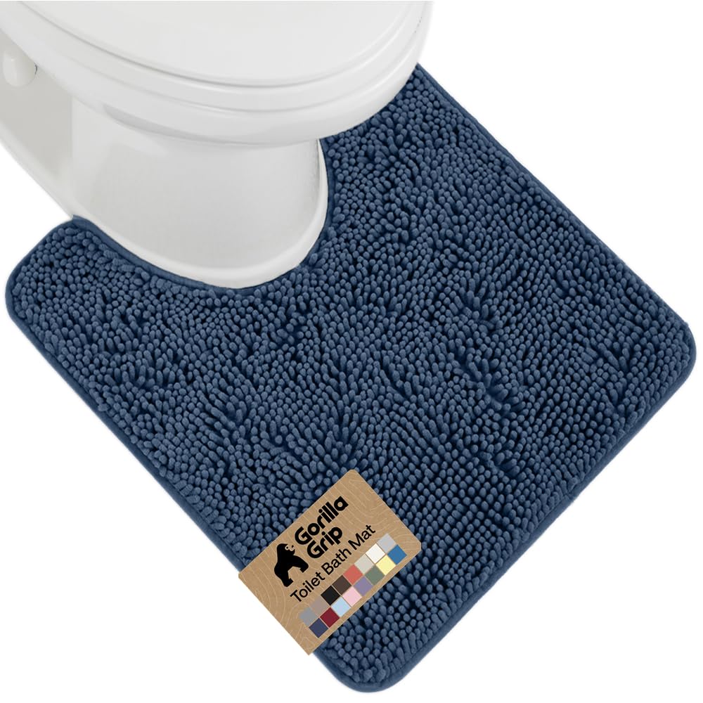 GORILLA GRIP Bath Rug Mat for Bathroom, Absorbent Chenille 24x17 Sage Green