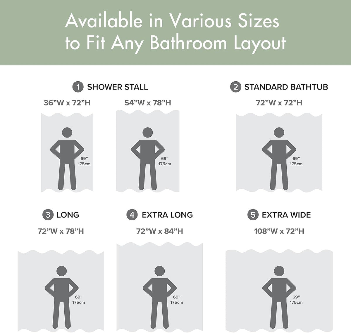 Madison Park Spa Waffle Shower Curtain for Bathroom, 72 x 72, Sage Green