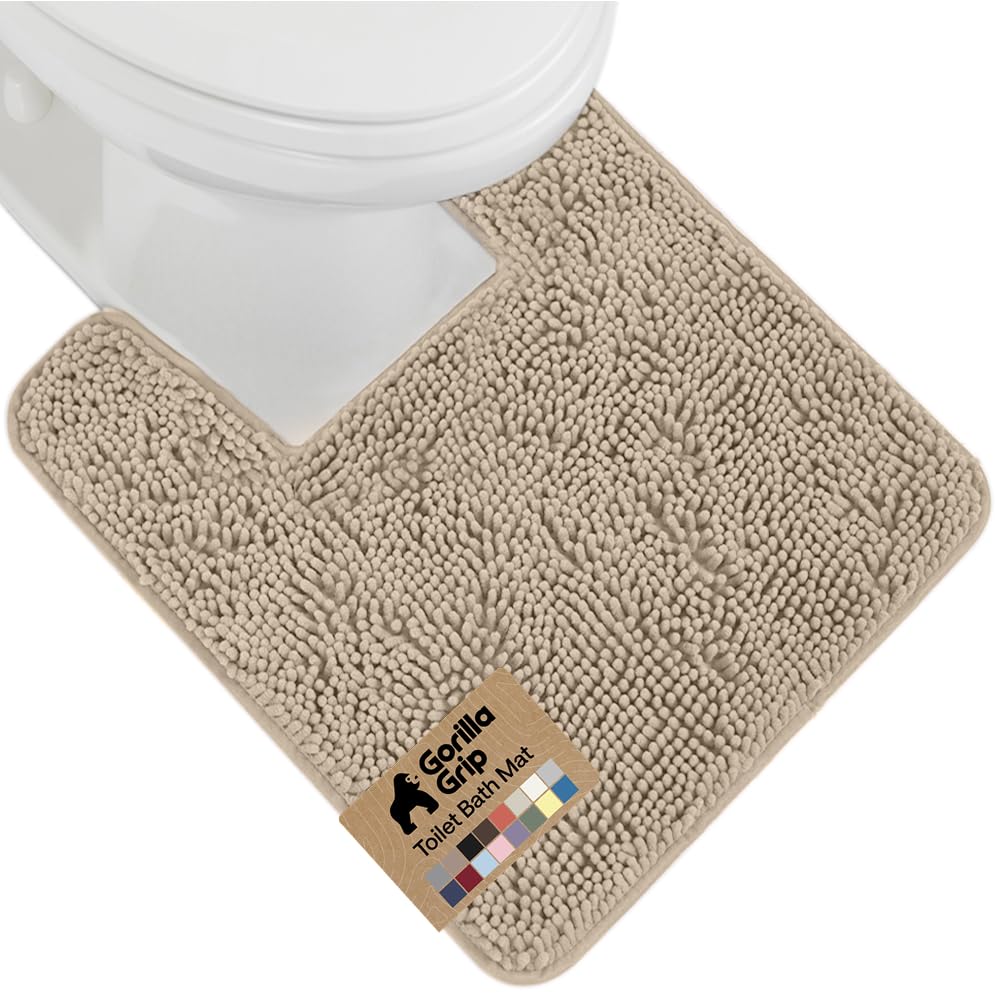 GORILLA GRIP Bath Rug Mat for Bathroom, Absorbent Chenille 24x17 Sage Green