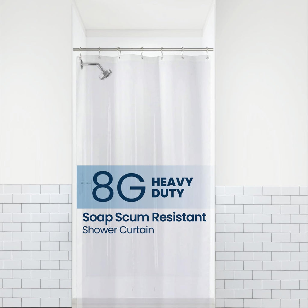 LiBa Shower Curtain PEVA 8G, 72x72 Inch Clear 2-Pack