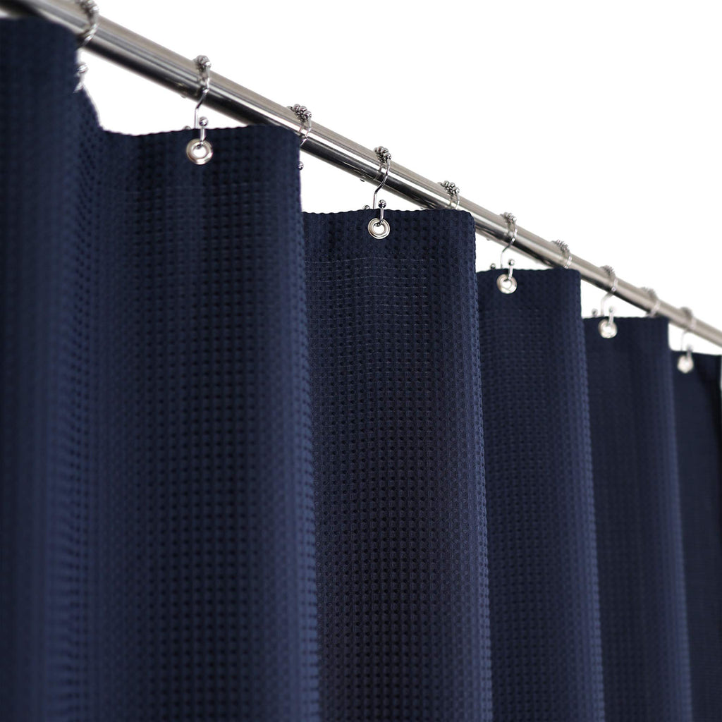 Barossa Design 42x84 Extra Long Stall Shower Curtain Waffle Weave White