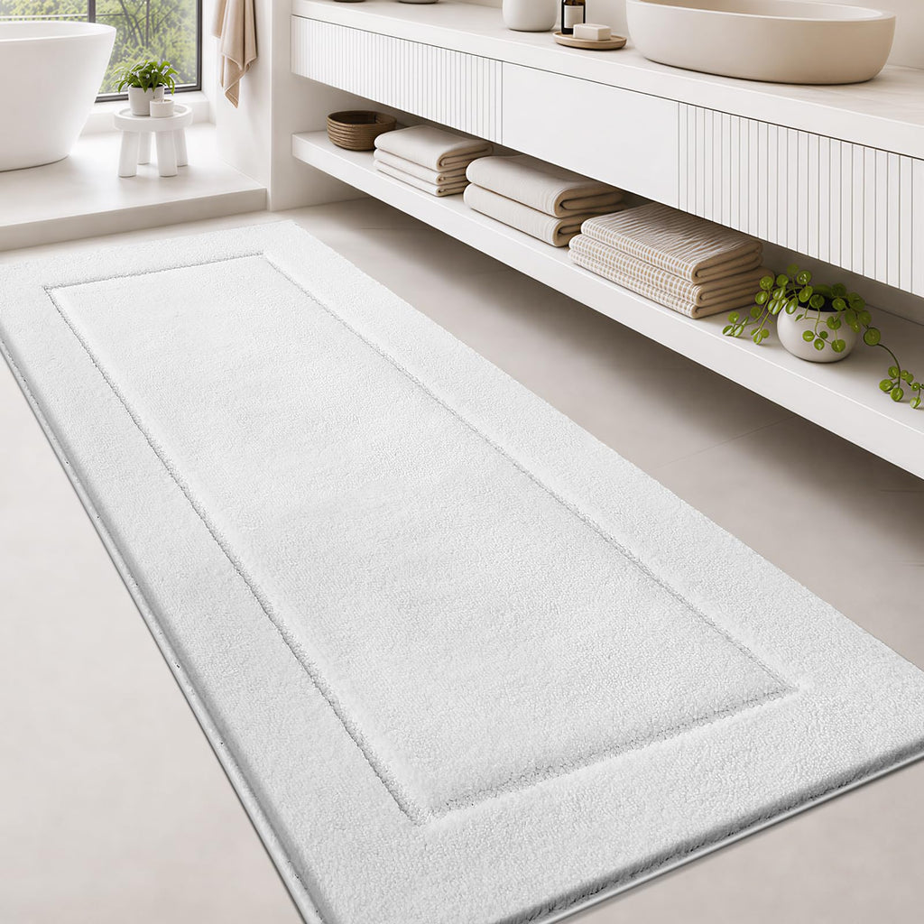 anllugs Bathroom Rugs, Non-Slip Bath Runner Rugs, 30" x 84", Beige