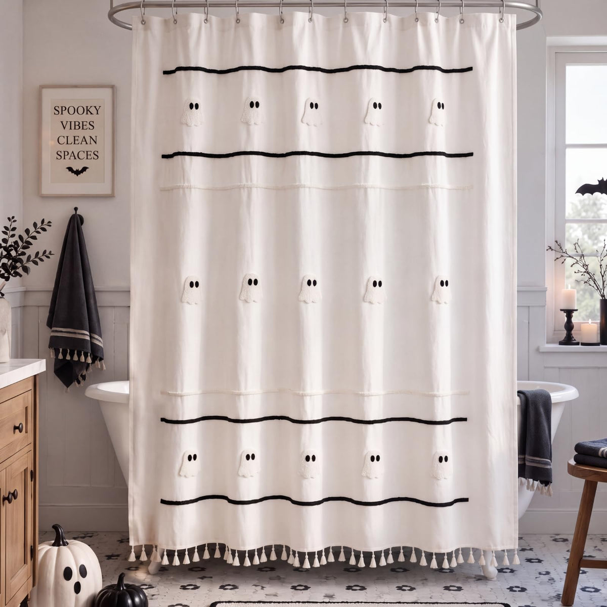 Mindsoft Fall Pumpkin Shower Curtain Bathroom Decor