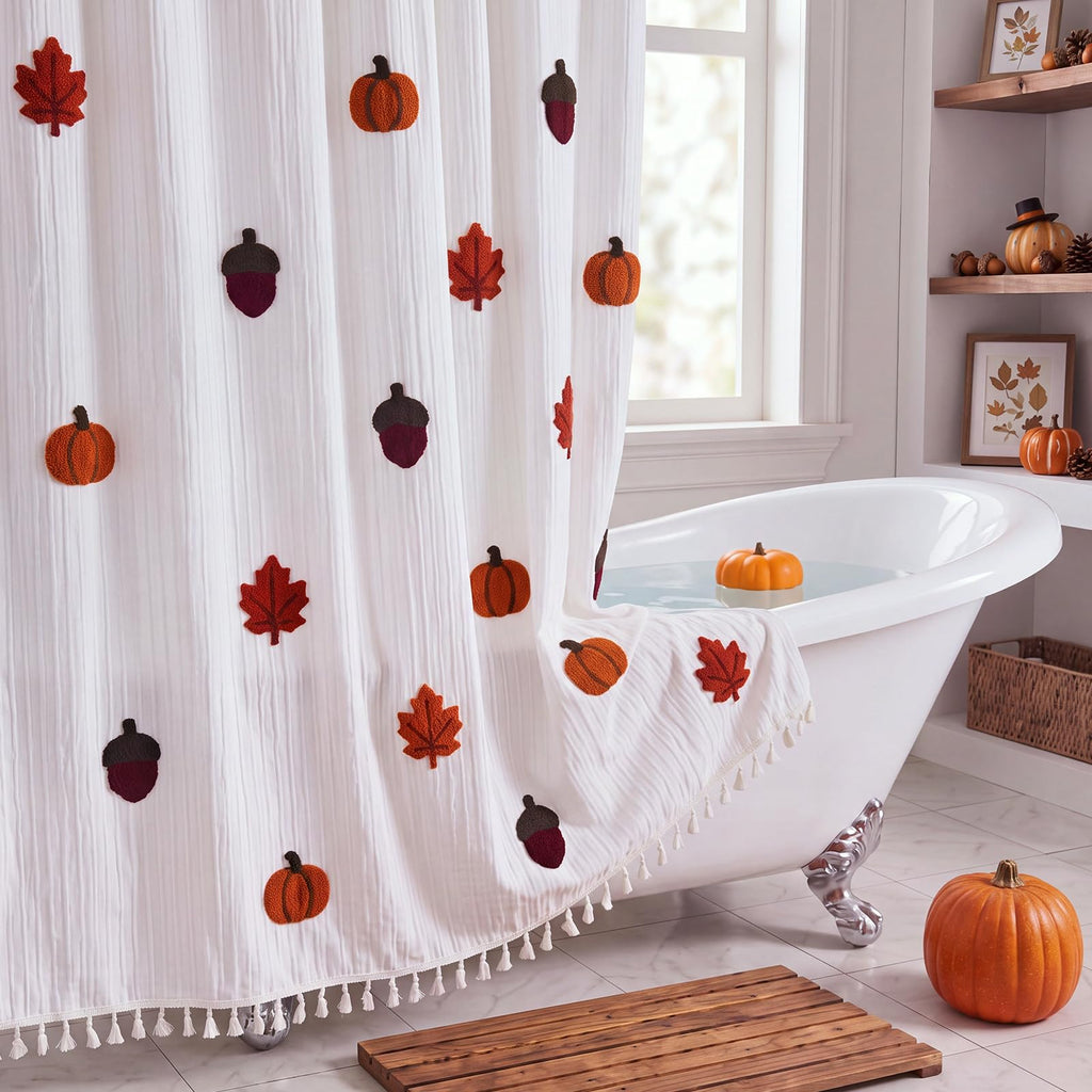 Mindsoft Fall Pumpkin Shower Curtain Bathroom Decor